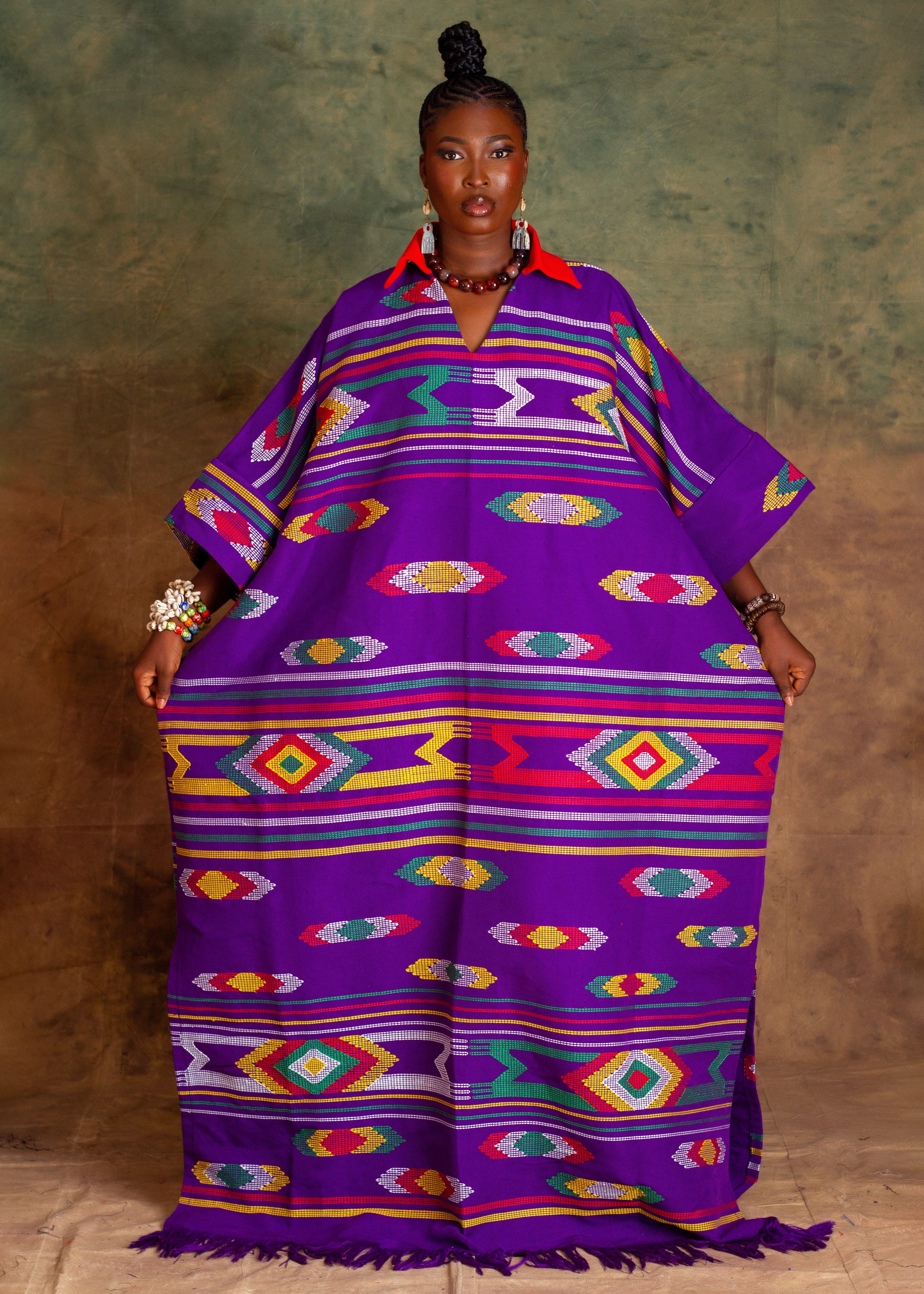 AKU HANDWOVEN KAFTAN - PURPLE